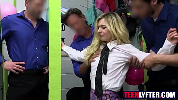 Blonde Teen Thief Gangbanged By Security Guards free video