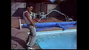 Playful Stud Brian Strong Likes To Fool Around With Water Hose During Filling The Pool Before Making A Bald Man free video
