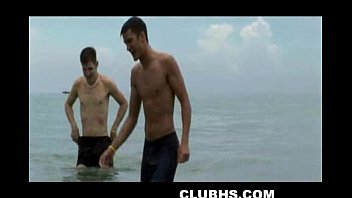 Two Hunks Play On The Beach Before Jerking Off