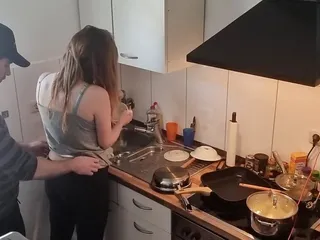18Yo Teen Stepsister Fucked In The Kitchen While The Family Is Not Home free video