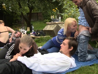 Outdoor Sex Orgy During The Garden Party free video